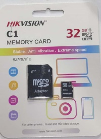 HIKVISION 32GB HS-TF-C1/32G MicroSDHC™ Class 10 And UHS-I / TLC MicroSD Hafıza Kartı
